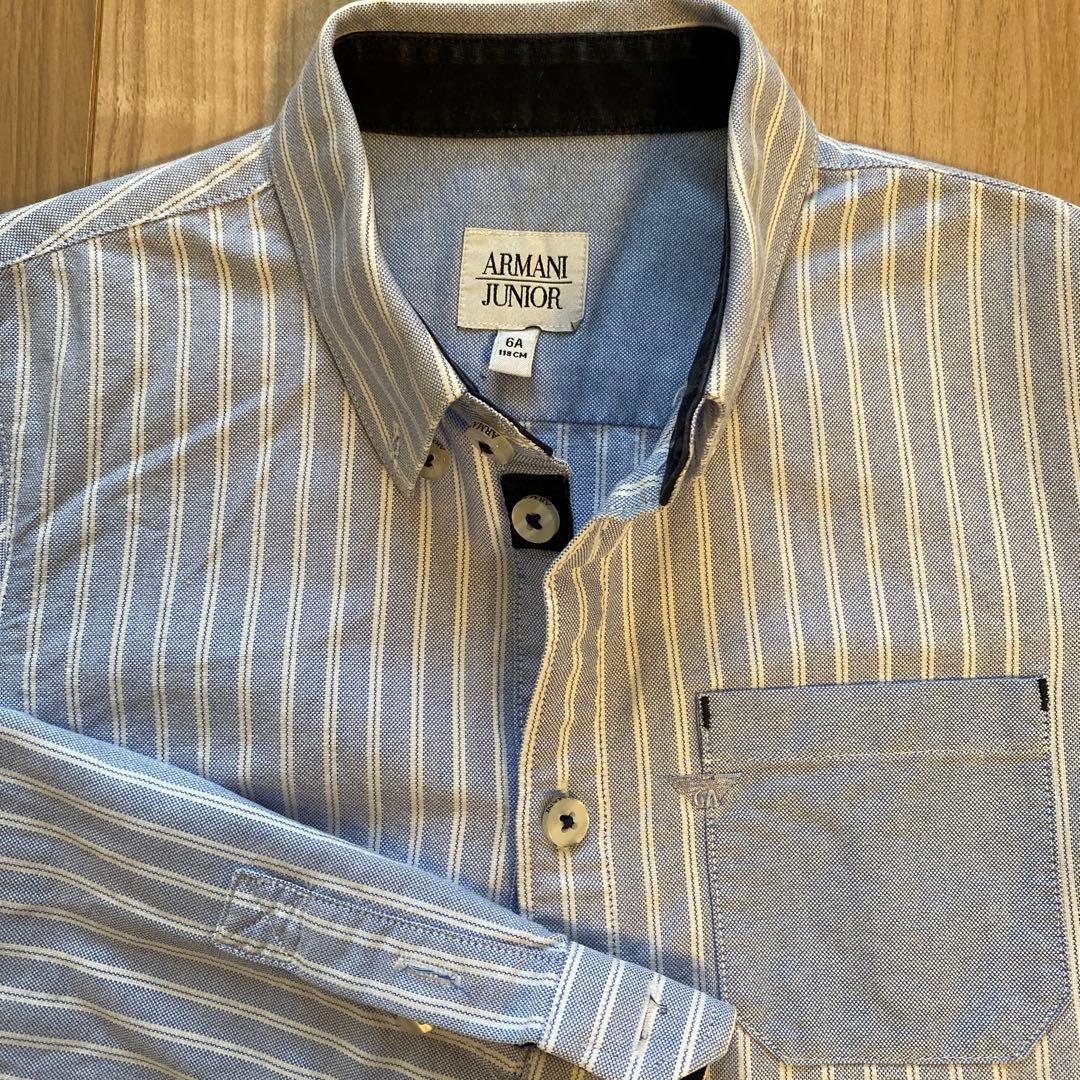 Armani Junior ストライプ長袖シャツ 6A - メルカリ