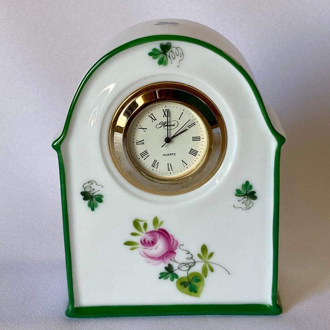 電池交換済】ヘレンド 置き時計 ウィーンの薔薇 - メルカリ
