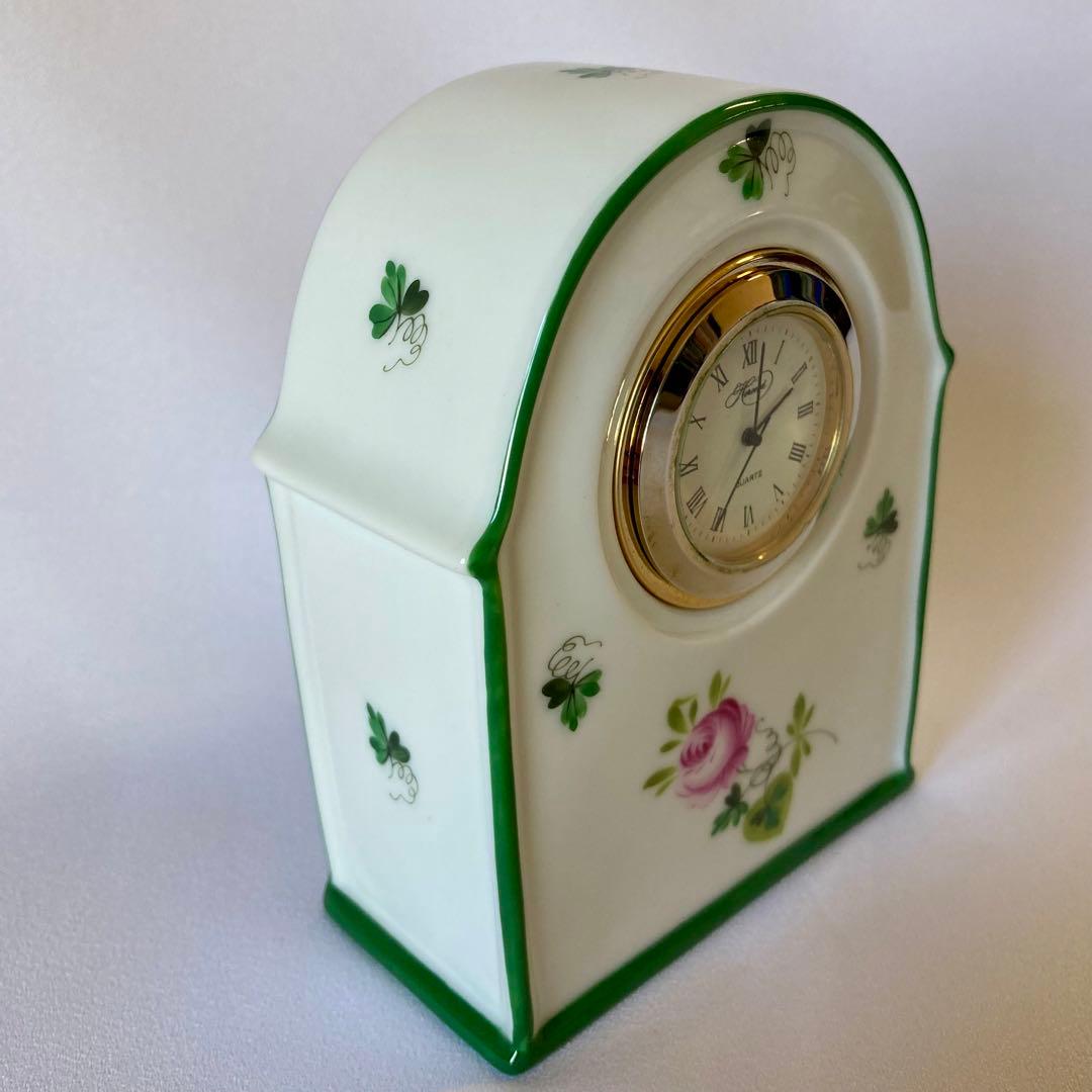電池交換済】ヘレンド 置き時計 ウィーンの薔薇 - メルカリ