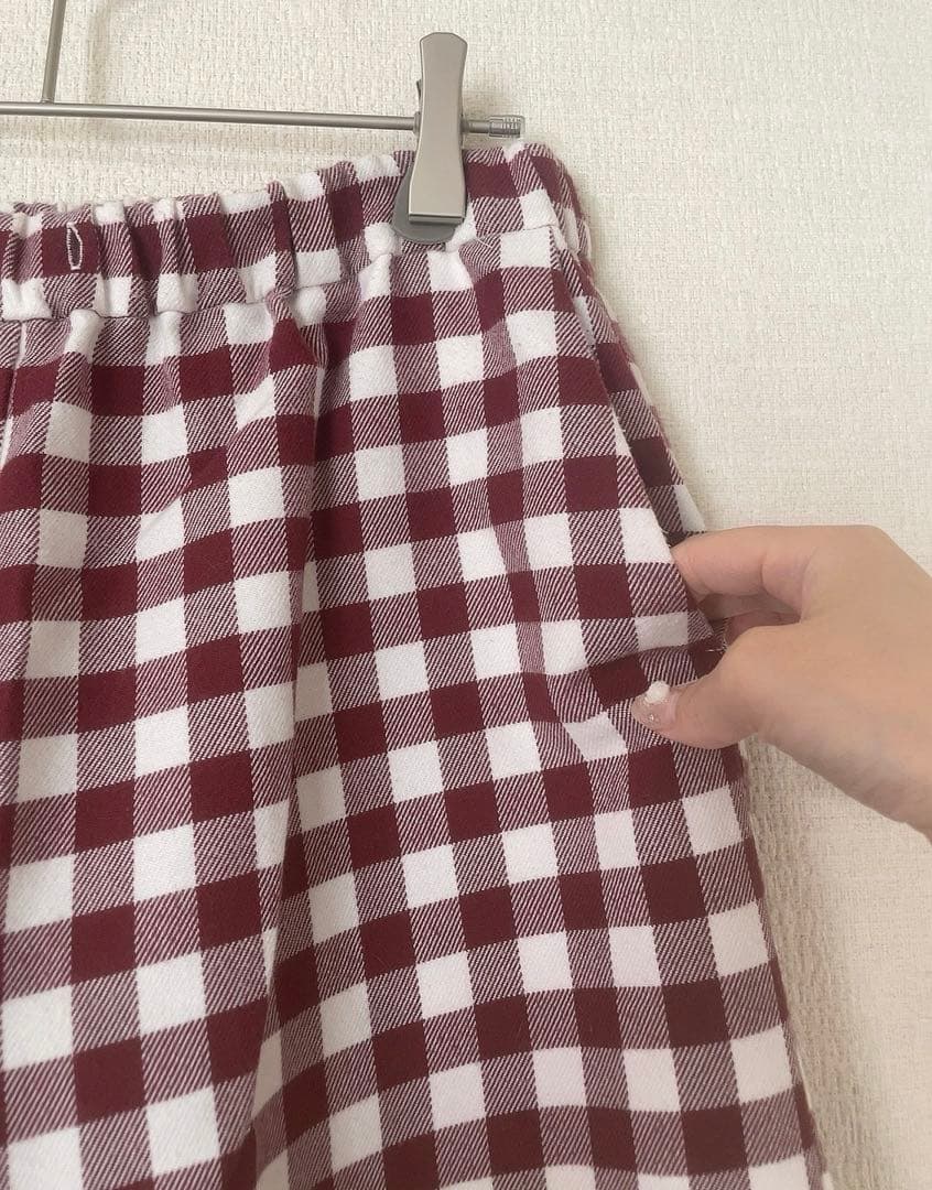 新品！】ジェラートピケ ギンガムチェック柄上下長袖パジャマセット