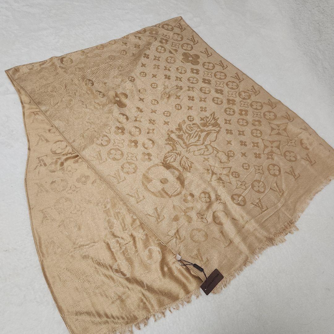 ルイヴィトン　モノグラム　ストール　大判　ウール　シャンパンゴールド 楽天市場】質屋 ルイ・ヴィトン ストール ショール モノグラム
