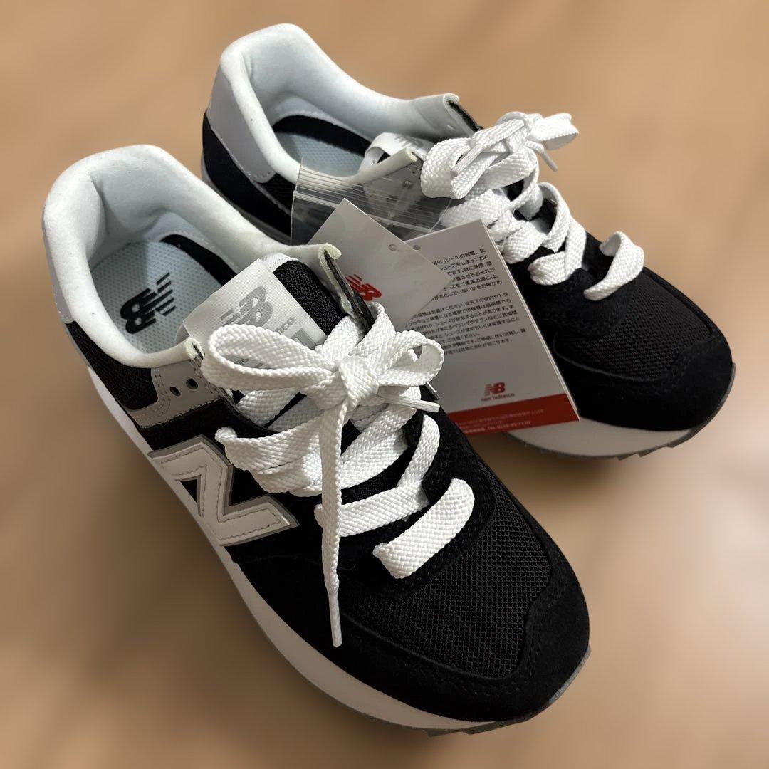 New Balance 574 ブラック×ホワイト 厚底スニーカー New Balance（ニューバランス） レディース スニーカー WL574Z