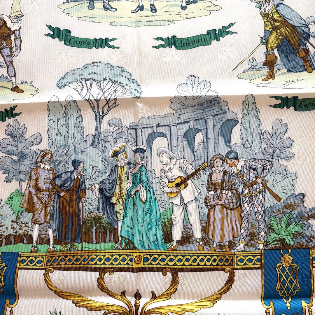 未使用級•美品】エルメス カレ90 コメディイタリエンヌ シルク