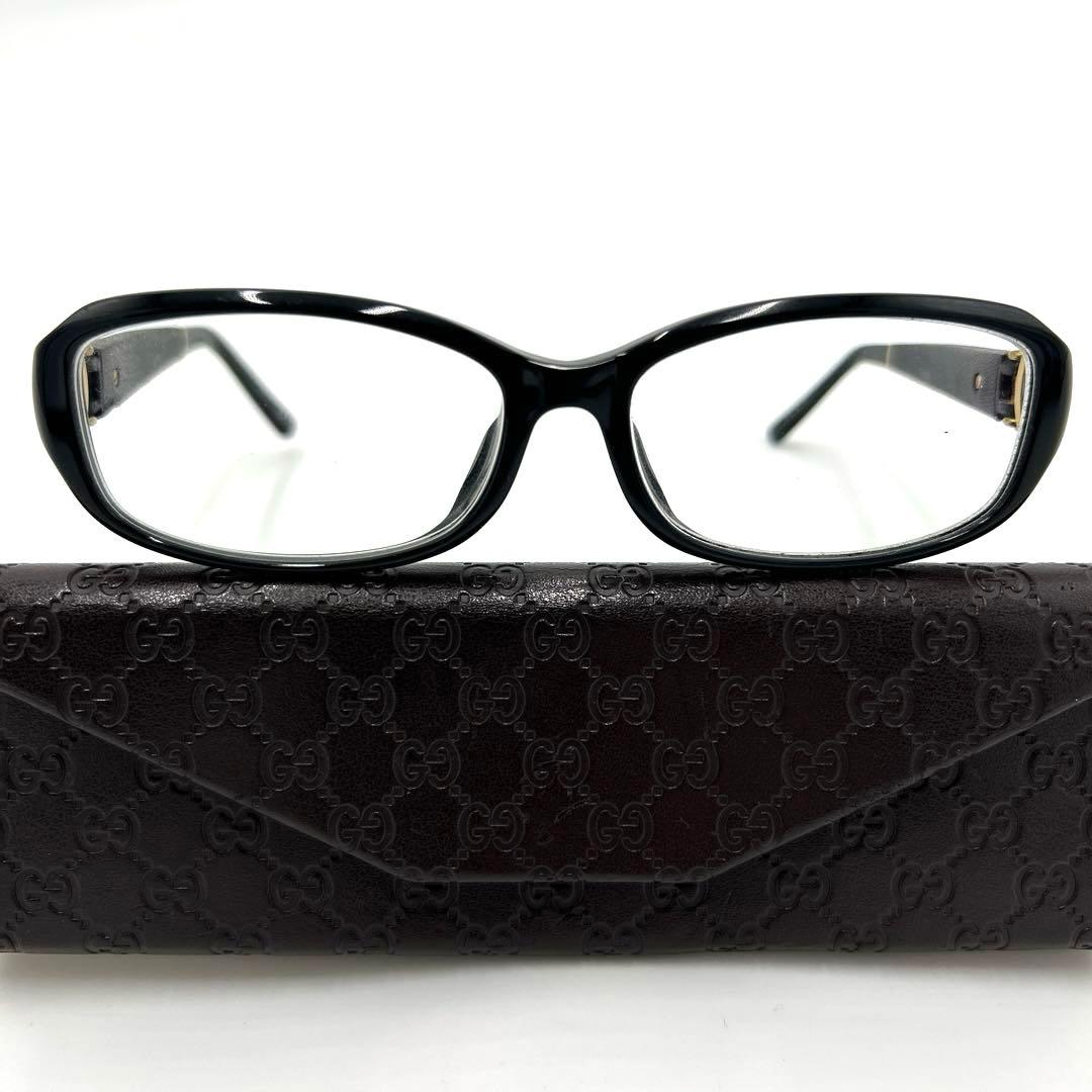 GUCCI グッチ メガネ 度入り メガネ 眼鏡 ホースビット ゴールド 黒