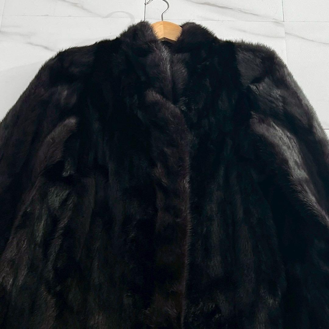 総丈123cm✨SAGA MINK サガミンクロングコート ダークブラウン銀タグ
