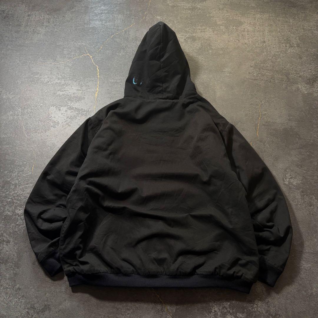 00s ダックアクティブジャケットジップパーカー黒ブラック短丈古着