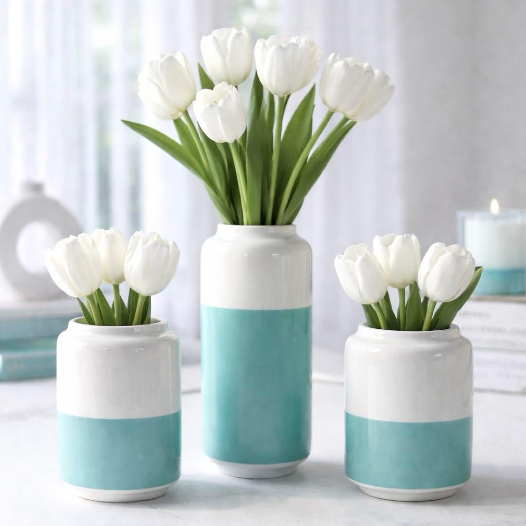 箱付極美品】Tiffany ティファニー カラーブロック フラワーベース 3個