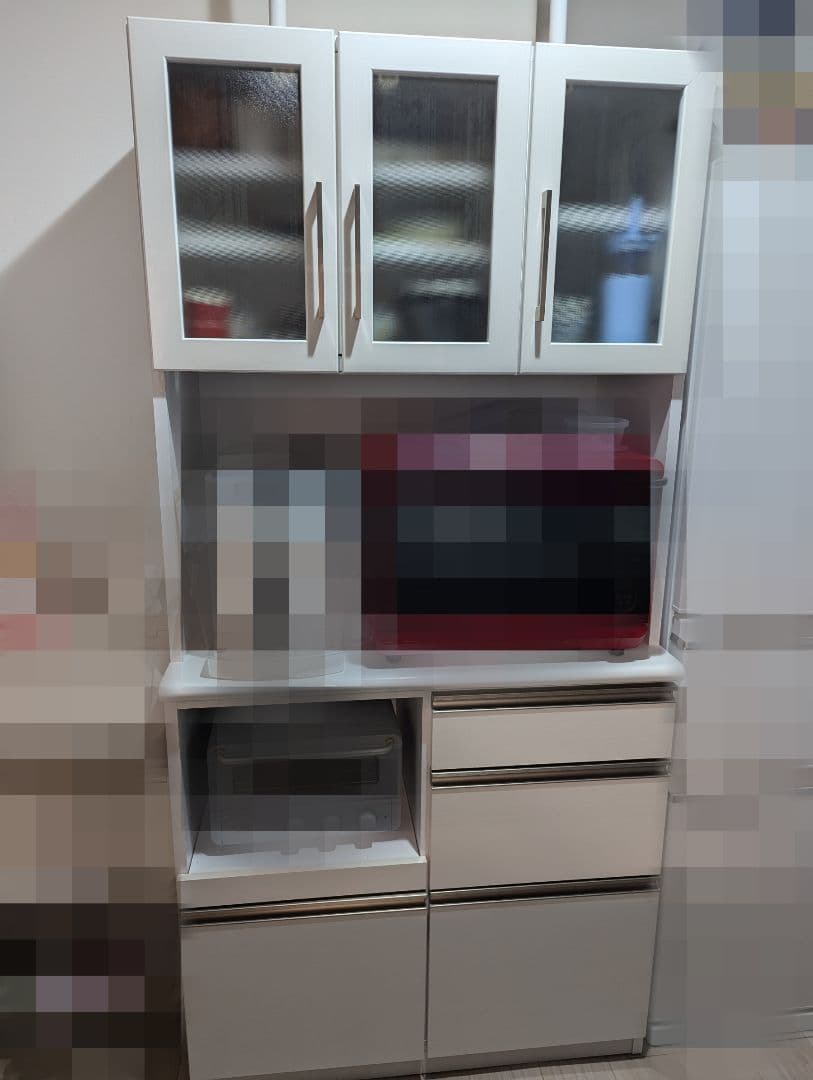 【値下げ中！！】キッチンボード 食器棚 (日本製、大川家具、送料込み) 楽天市場】食器棚 幅140 完成品 引き戸 鏡面 日本製 大川家具 レンジ台