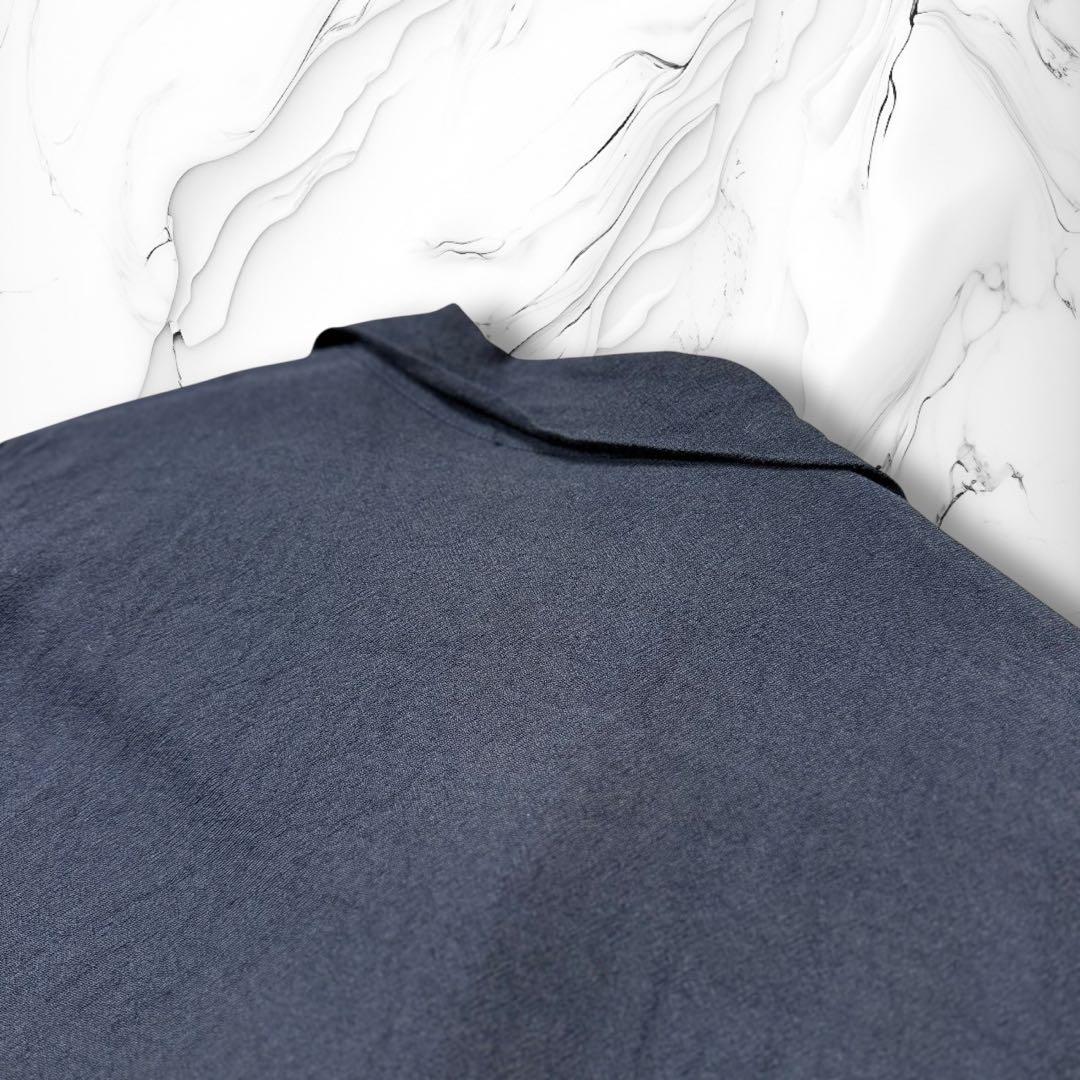 《初期》Y's for men 70~80s 変形オープンカラーシャツ ネイビー