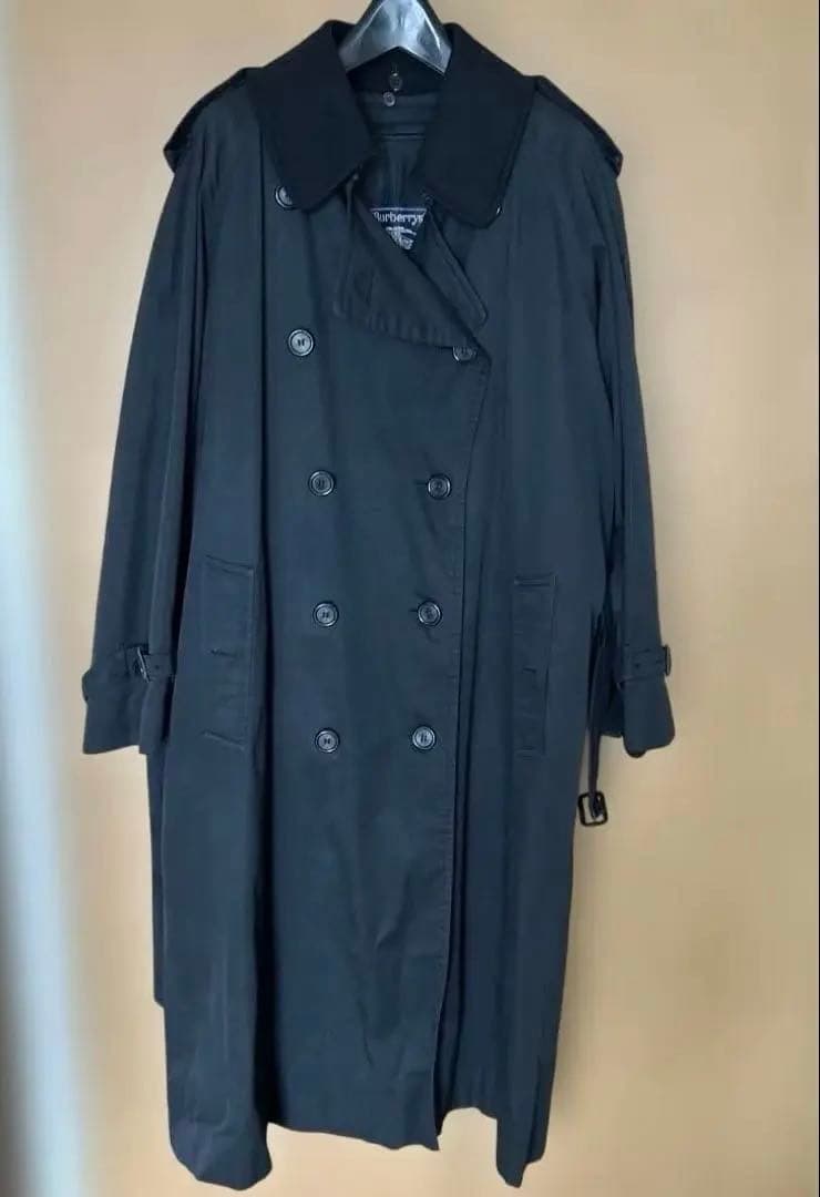 ★バーバリー★メンズブラック ダブルブレスト トレンチコート古着　アメリカ購入品 中古・古着通販】Burberry's (バーバリー) ヴィンテージ裏地ノバ