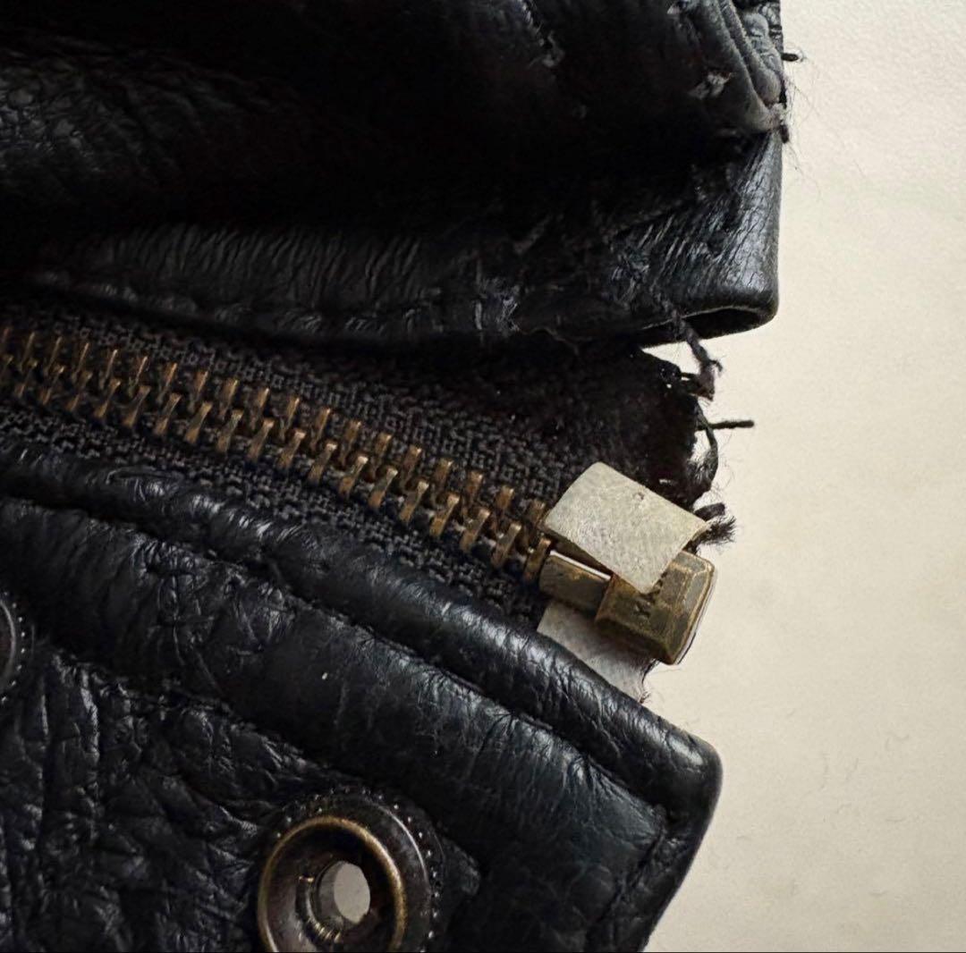 90s vintage レザーパッチワークボンバージャケット 黒My2k - メルカリ