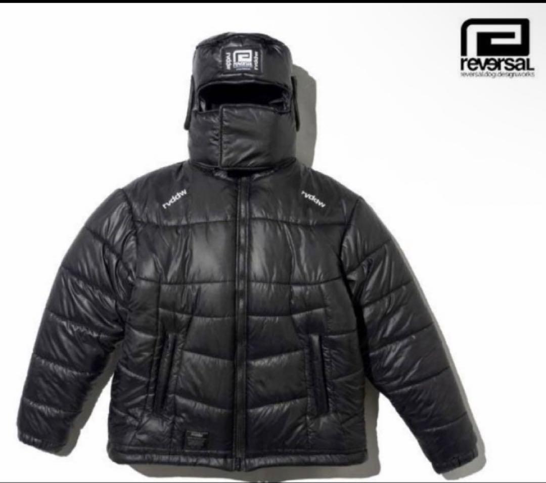 reversal フード付きダウンジャケット ブラック　XL reversal（リバーサル） 20%OFF ダウン ジャケット reversal POLARTEC