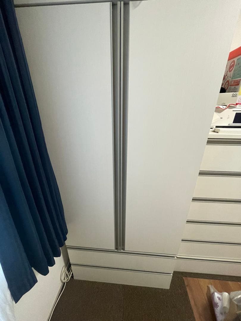 ワードロープ　ニトリ　ホワイト収納タンス ハンガーラック付き nitori-net_2115200001523