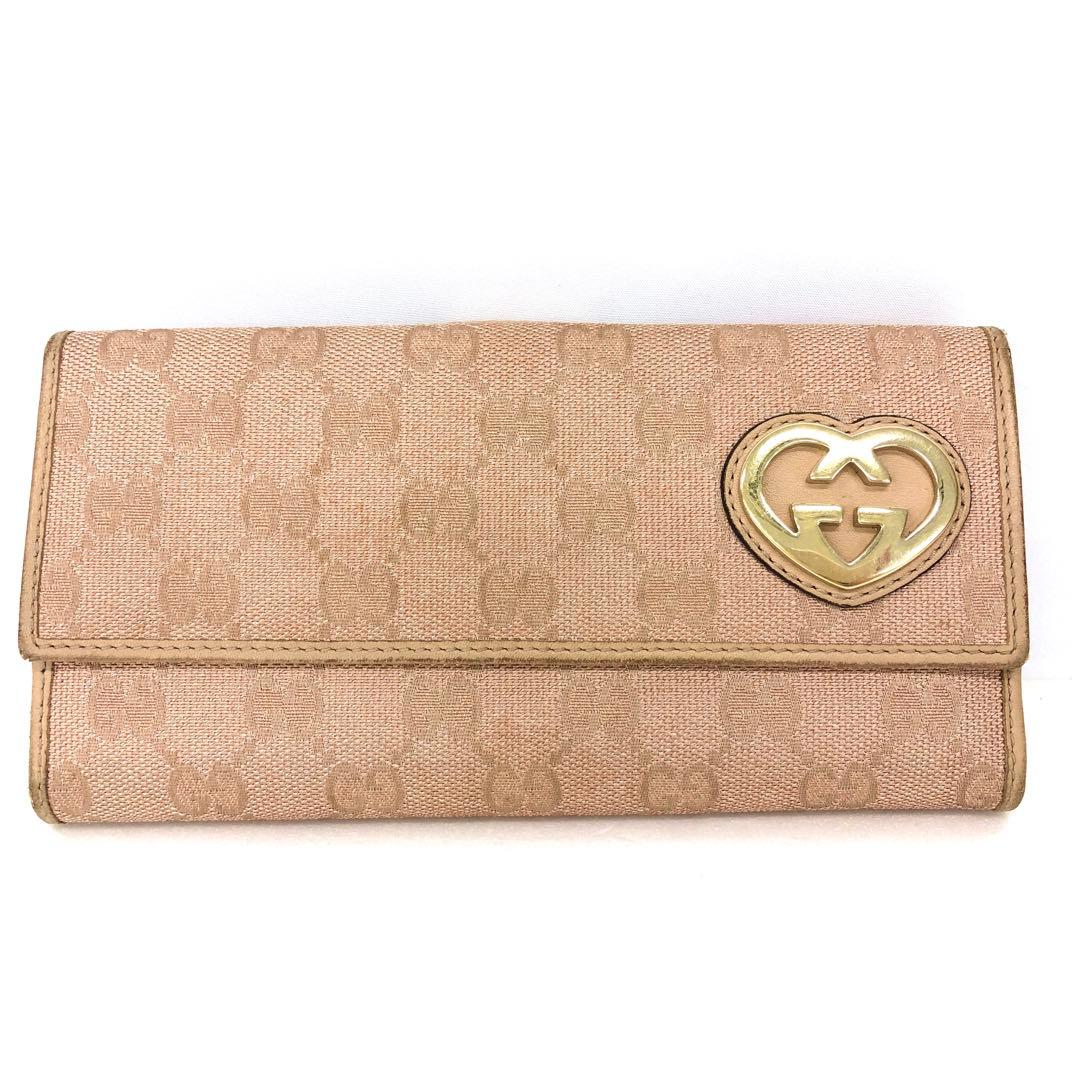M2/031 GUCCI グッチ 二つ折り長財布 ラブリーハート GGキャンバス