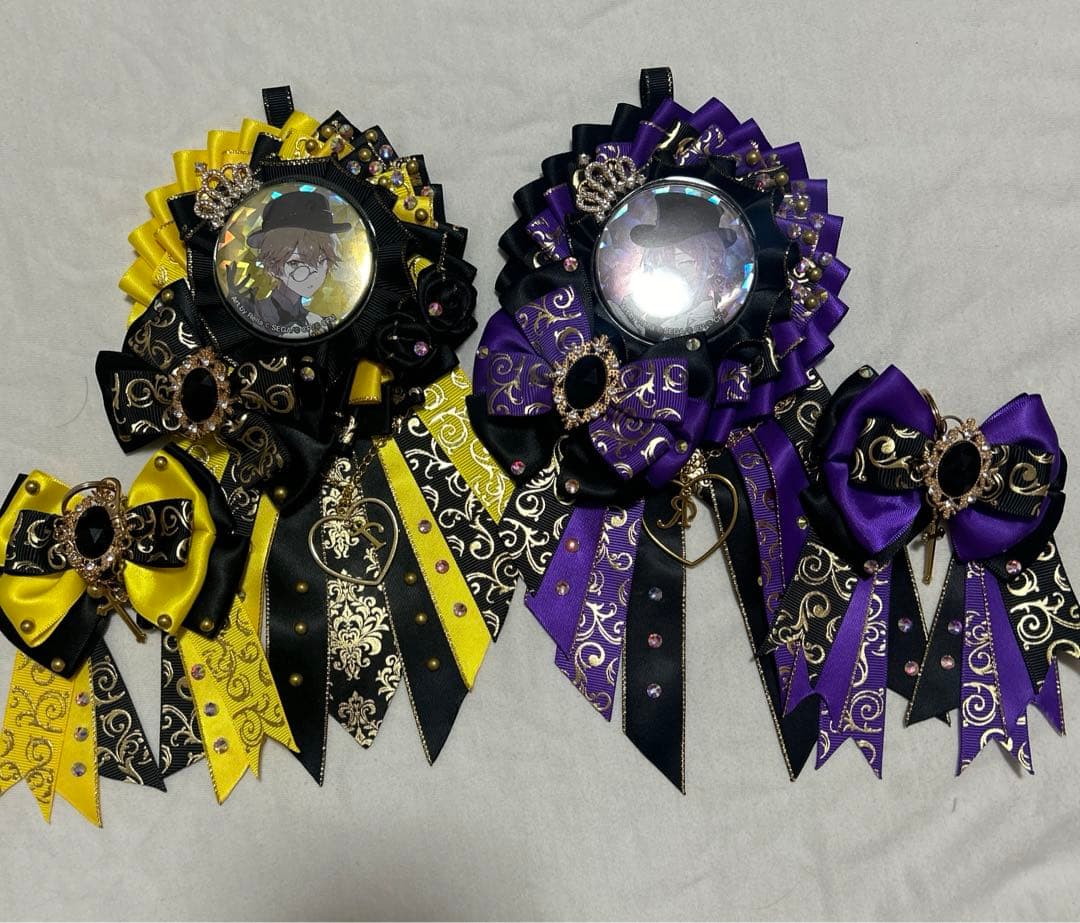 神代類 天馬司 プロセカ 宝石箱 ロゼット デコ 紫 黄色 缶バッジ