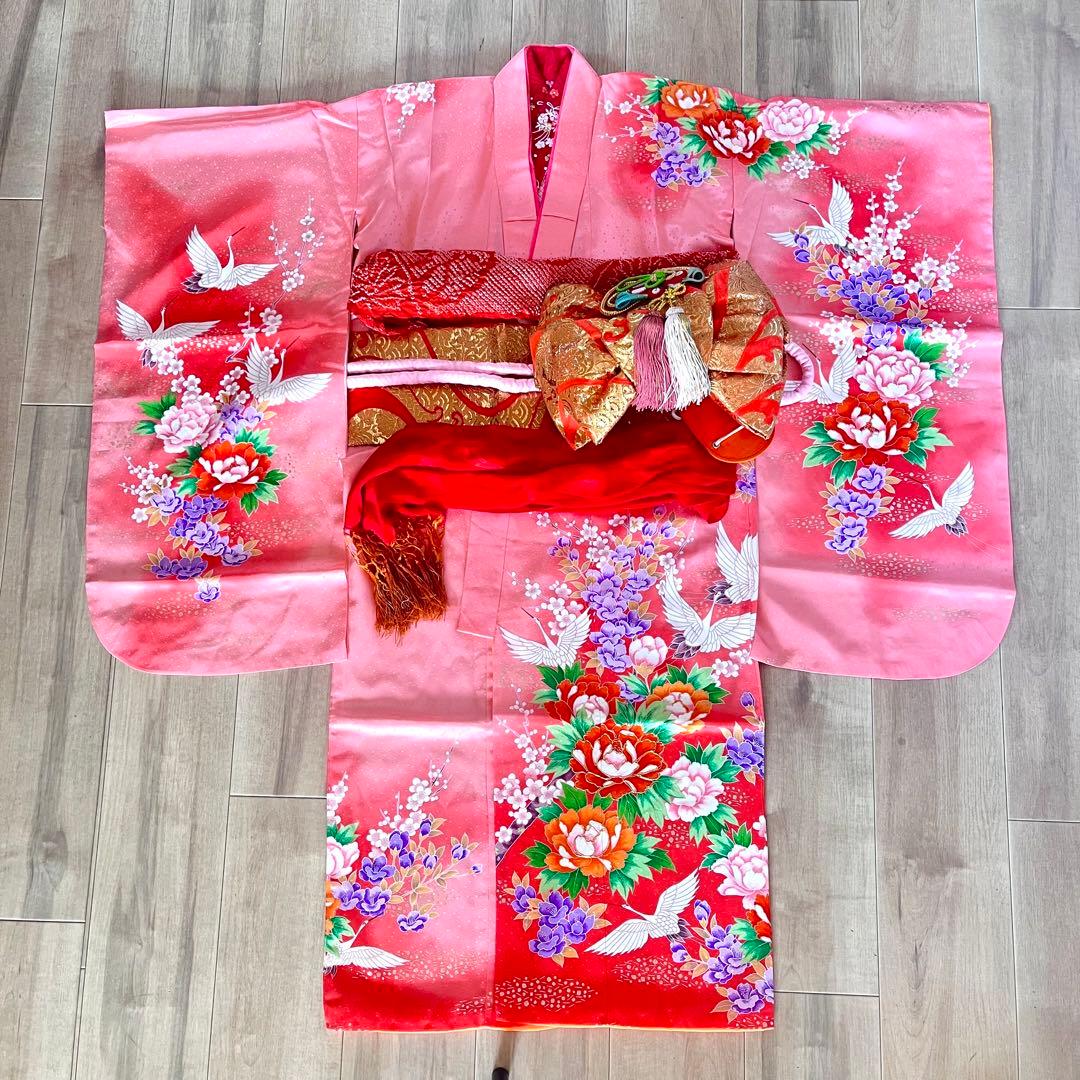 七五三　着物セット　7歳　ピンク 楽天市場】七五三 着物 7歳 ブランド 四つ身着物セット Shikibu Roman