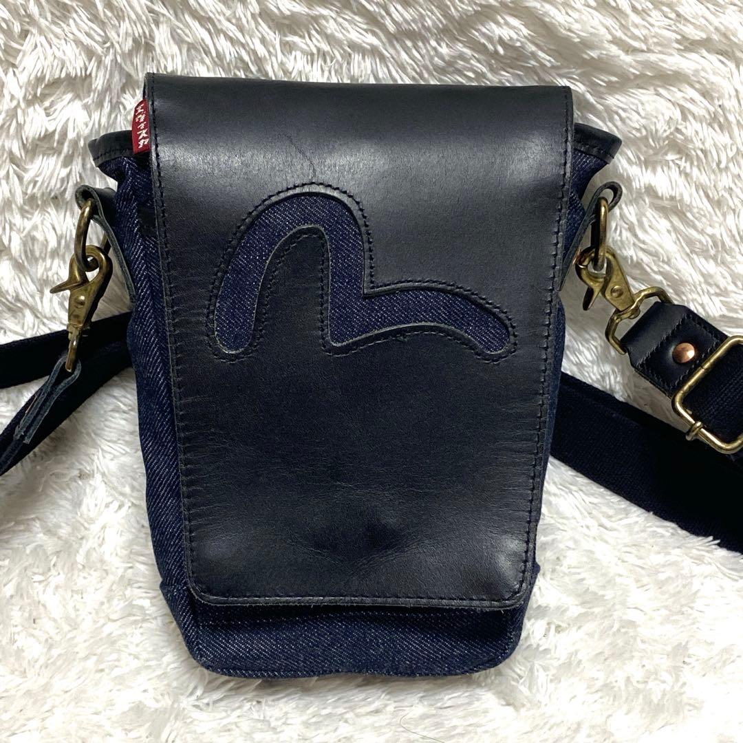 入手困難】 EVIS エヴィス ショルダーバッグ カモメ デニム レザー