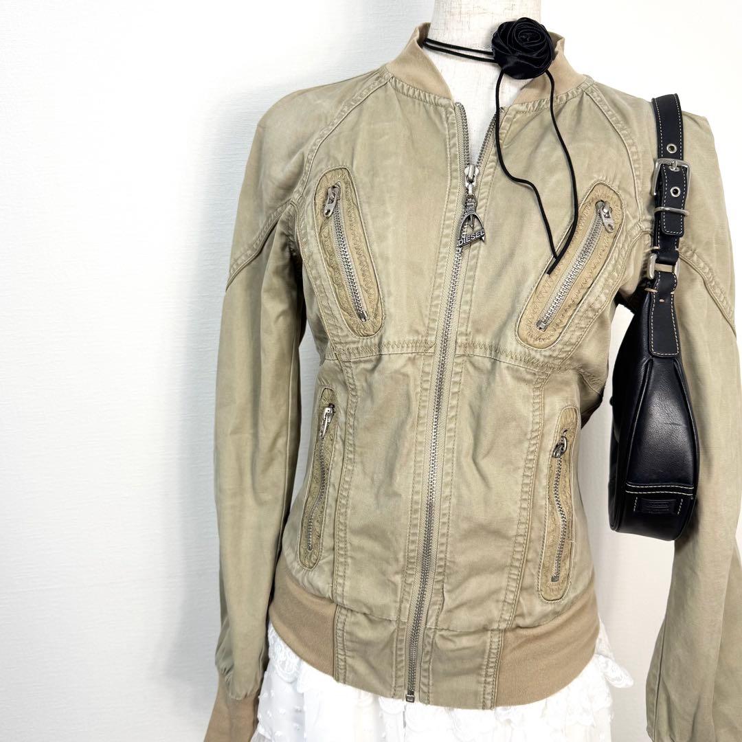 y2k❤️ 00s DIESEL 4ジップポケット ウエストシェイプ ブルゾン y2k❤️ 00s DIESEL 4ジップポケット ウエストシェイプ ブルゾン