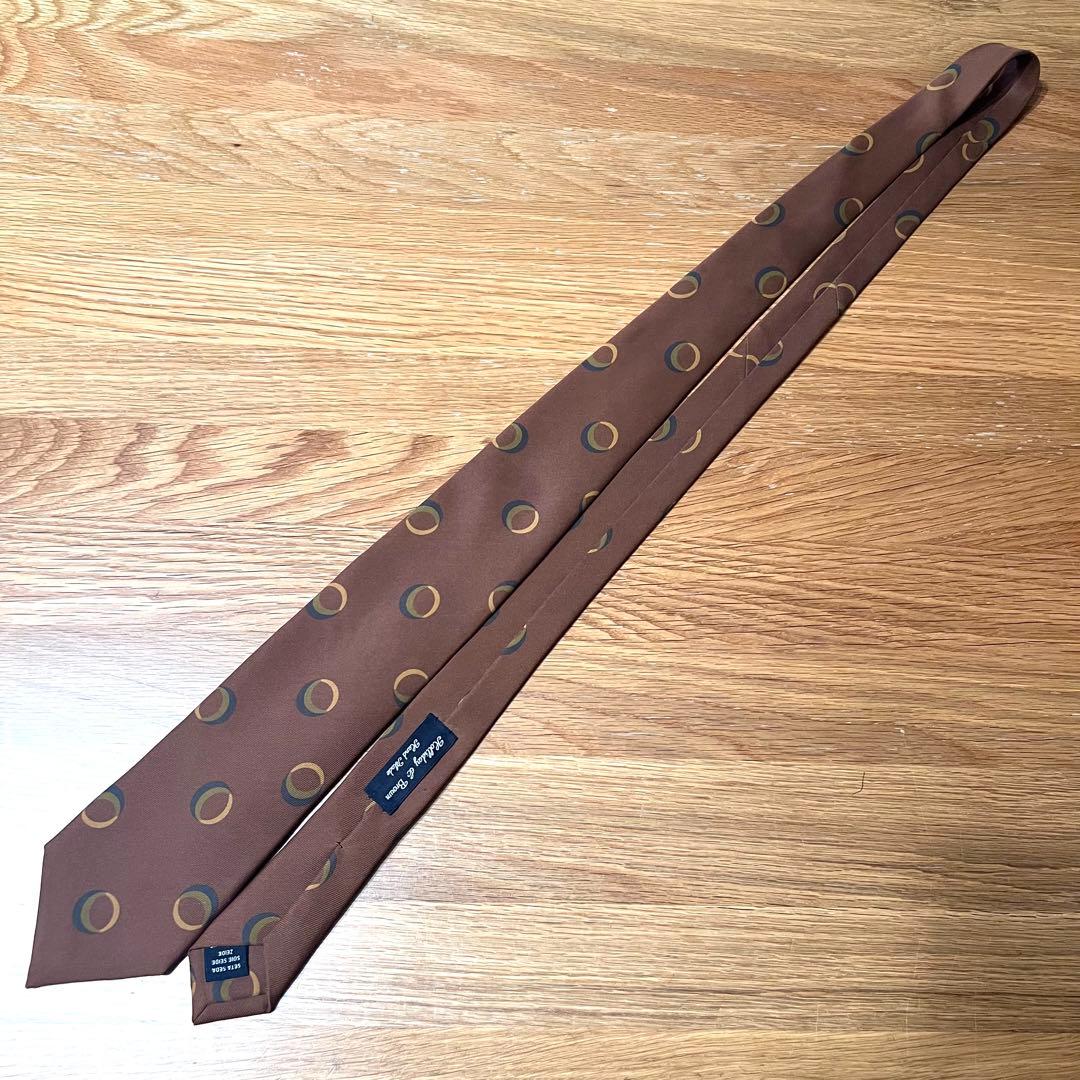 極美品 ホリデー＆ブラウン シルクタイ 小紋柄 ブラウン ビームスF