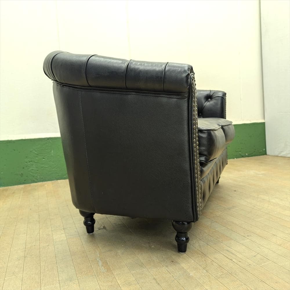 美品 ヴィンセント チェスターフィールド ラブソファ 二人掛け 英国風