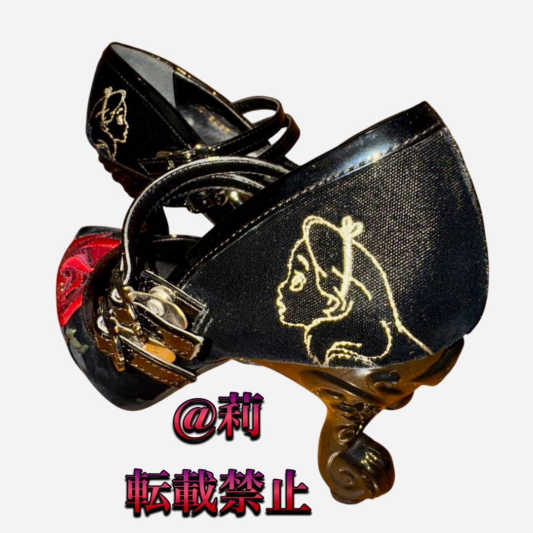 コラボ限定廃盤品 ANNA SUI アナスイ ふしぎの国のアリス 猫足パンプス