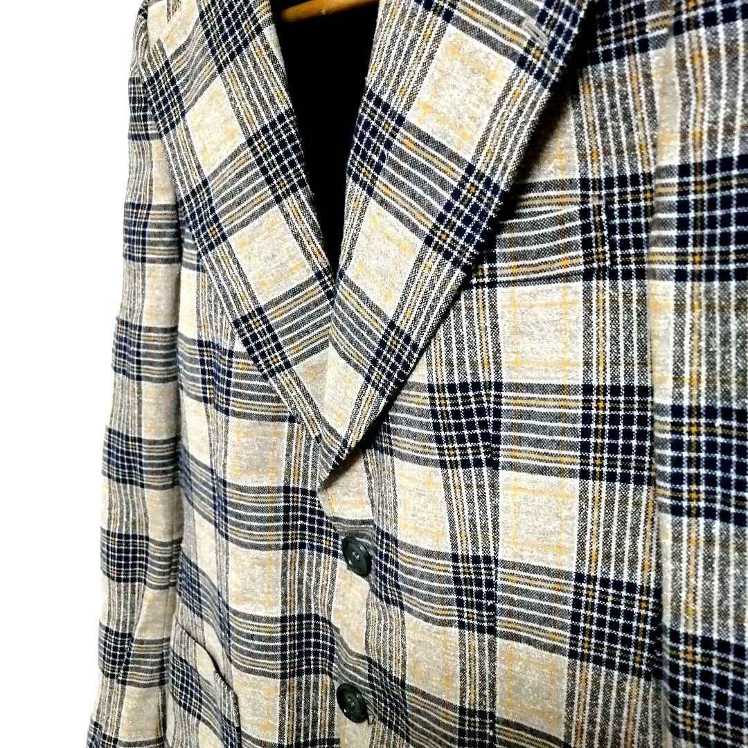 70s フランス製 テーラードジャケット タータンチェック - メルカリ