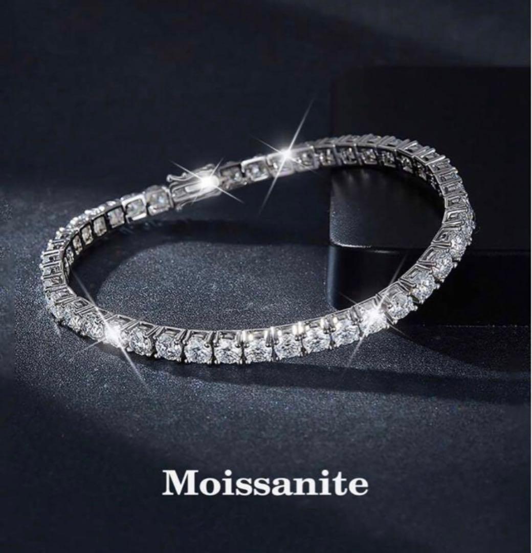 選ばれた人のブレスレット】10ct モアサナイト×S925テニスチェーン