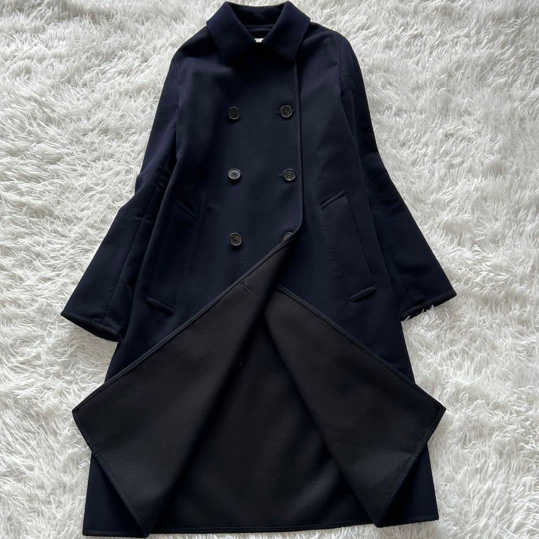 【美品】マッキントッシュ　ダブル　ロングコート　ウール　ロング丈　ネイビー　M マッキントッシュ ロンドン MACKINTOSH LONDON 【Precious12月号】【L