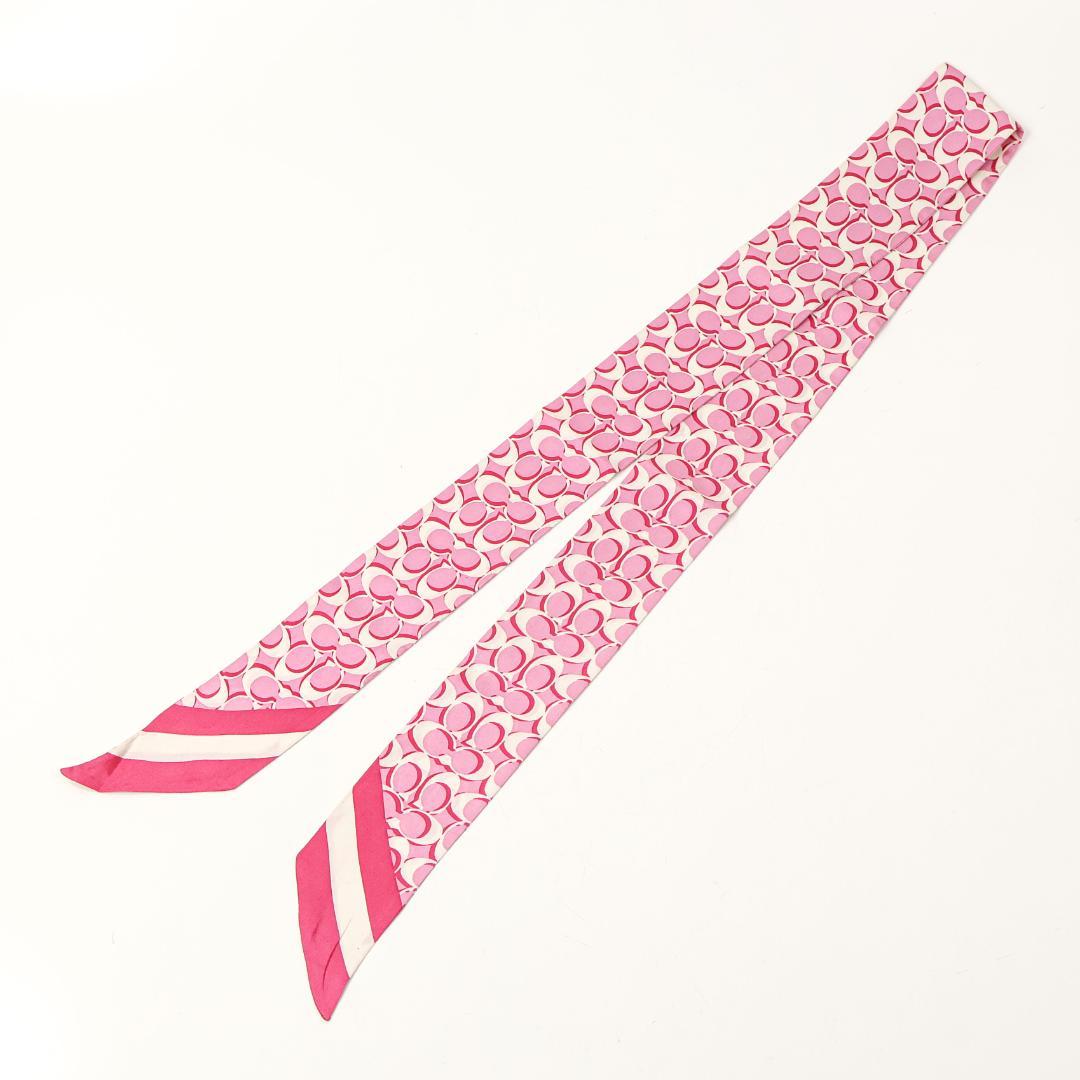 H6005P◾️コーチ シグネチャー柄 シルクスキニースカーフ - メルカリ