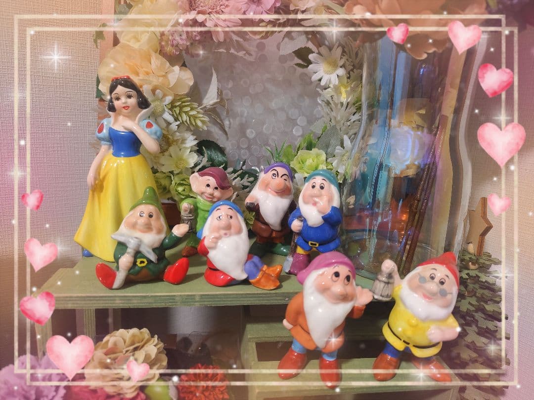 白雪姫 七人のこびと 陶器 置物 ディズニーランド ディズニー - メルカリ