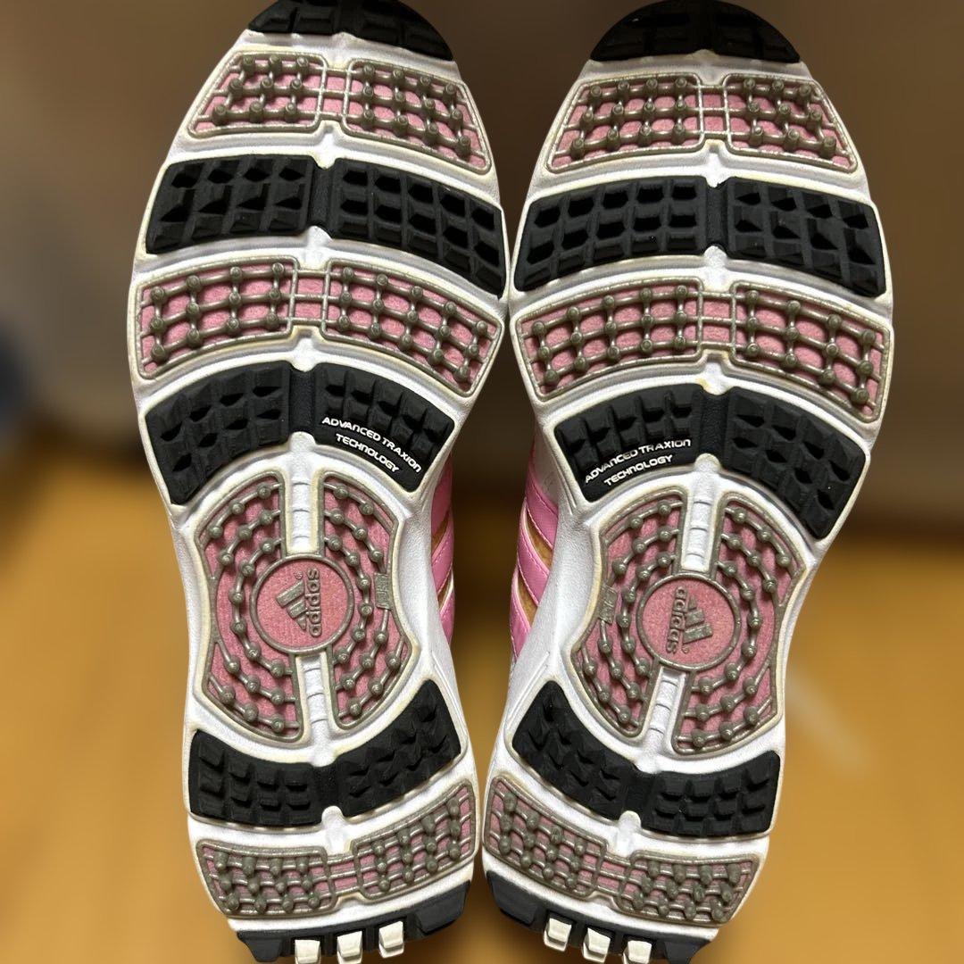 adidas ゴルフシューズ ホワイト/ピンク レディース 23.0cm - メルカリ