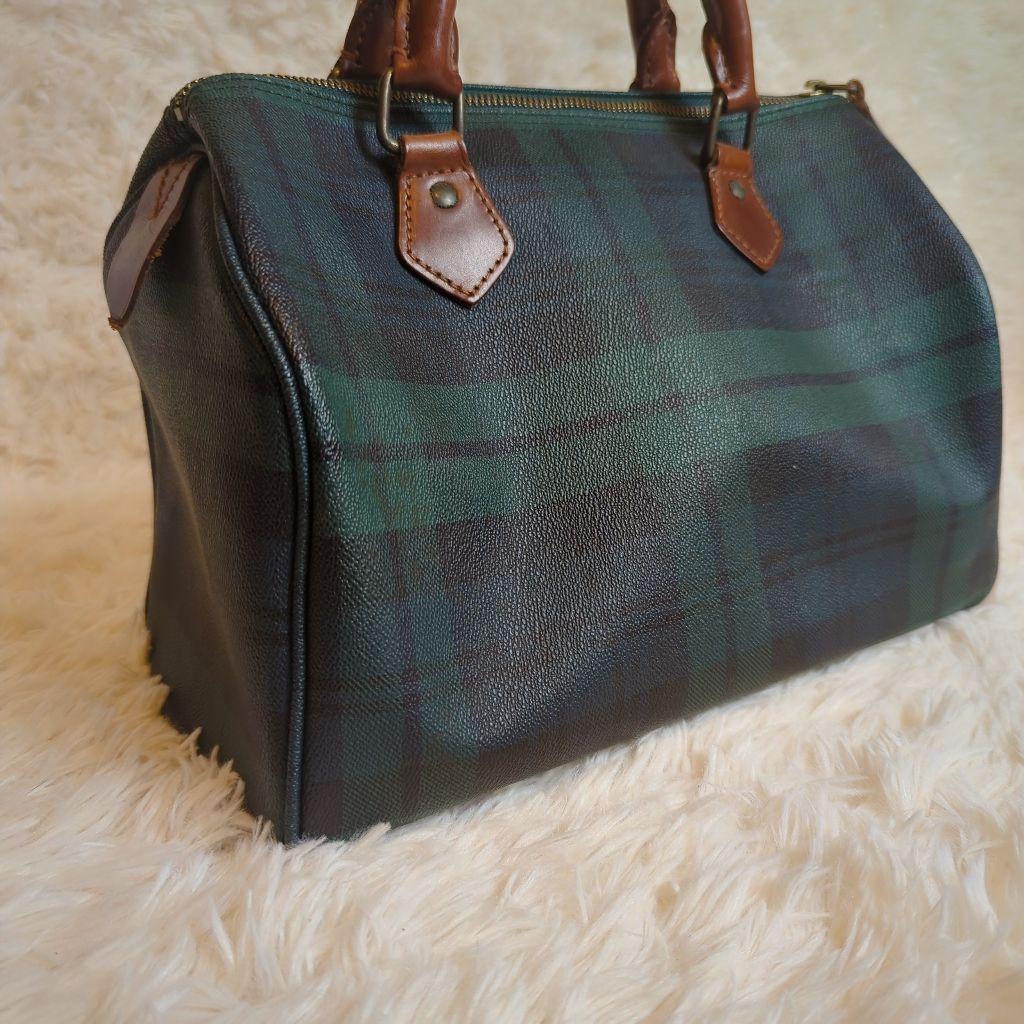 美品 ポロラルフローレン ミニボストンバッグ チェック PVC 7