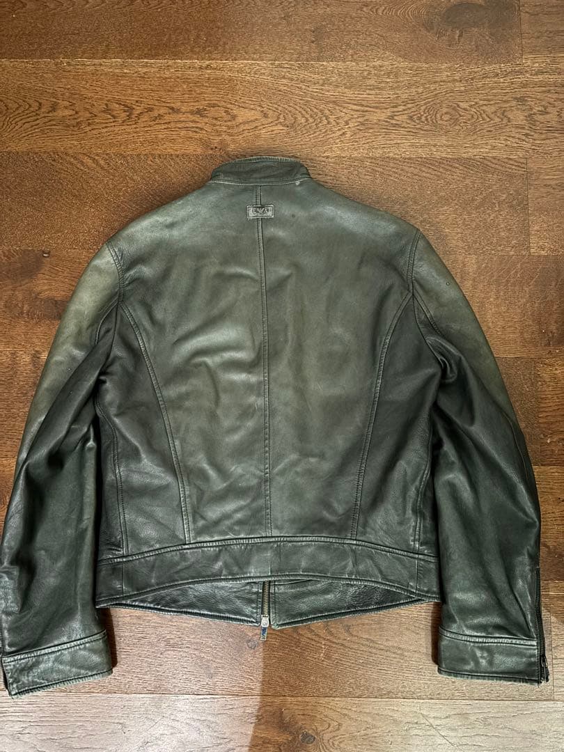 00s emporio ARMANI シングルライダース レザージャケット - メルカリ