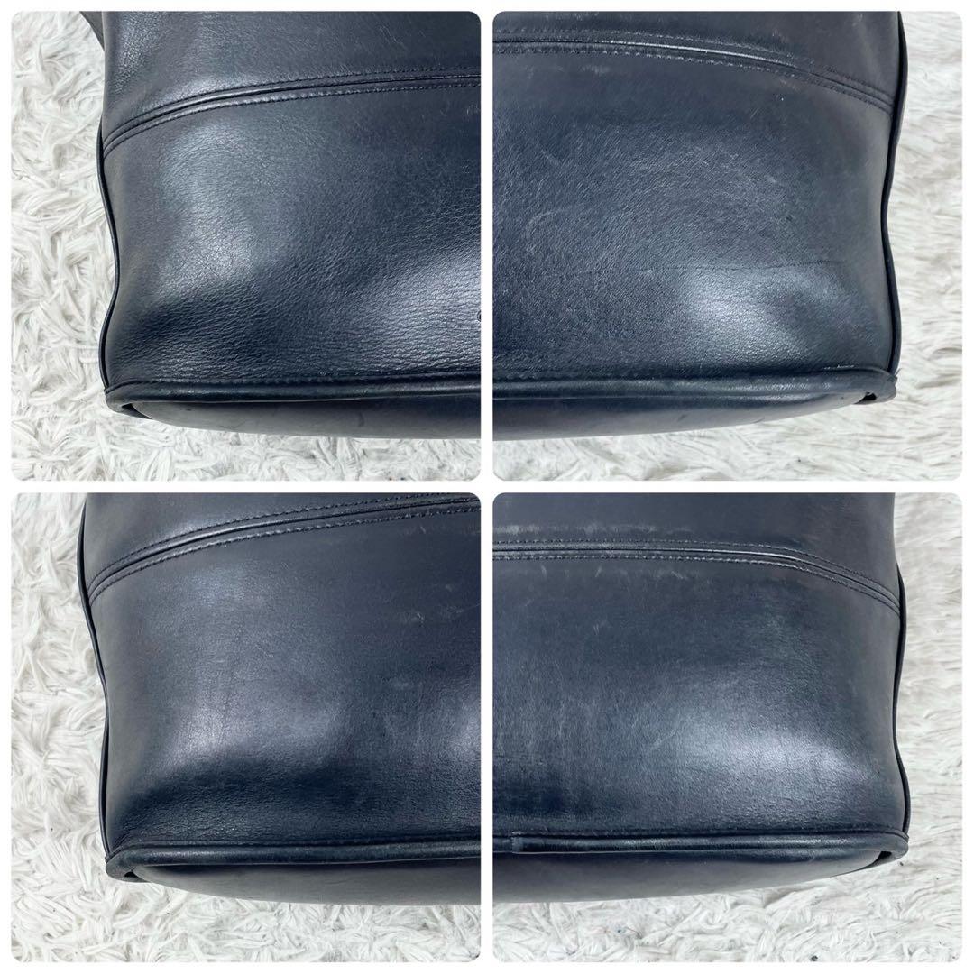 A4可 美品 コーチ レザー トートバッグ ロゴ型押し ファスナー