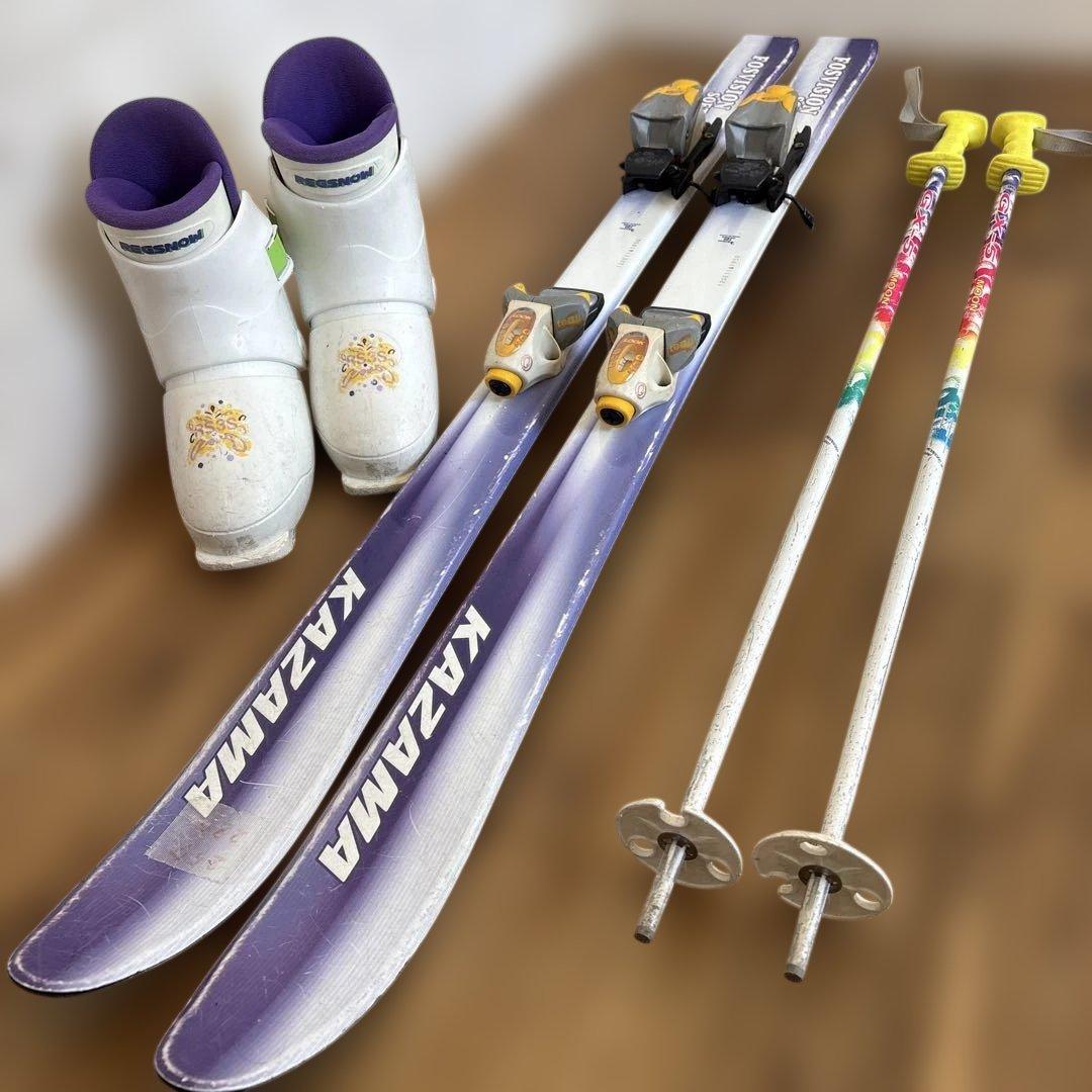 子供用スキー3点セット スキー板120cm ブーツ21cm〜22cm - メルカリ