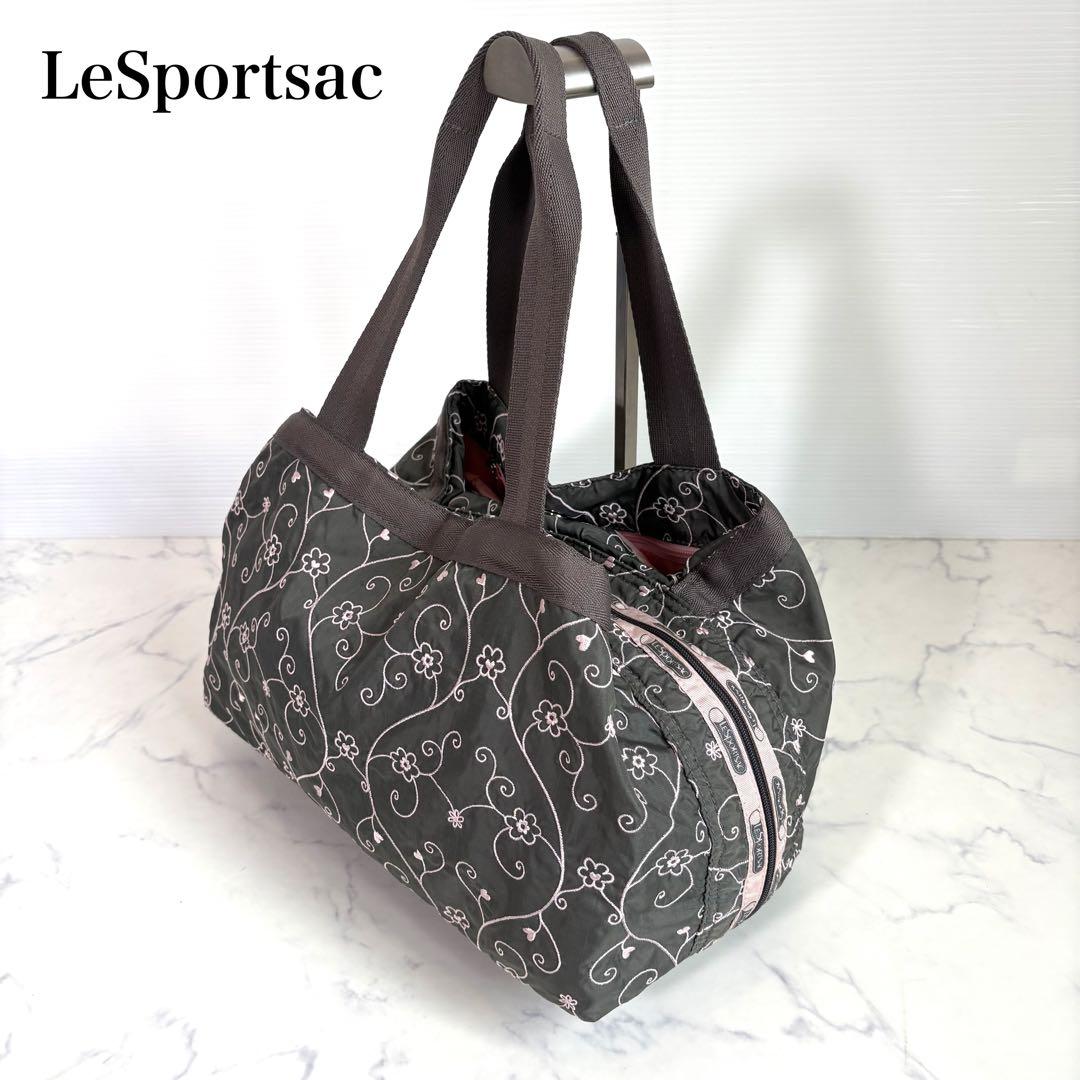 新品 レスポートサック ハワイ限定 グレー ヴァイン ハンドバッグ 刺繍 レスポートサック✨ハワイ限定 超美品 グレー ヴァイン ハンドバッグ