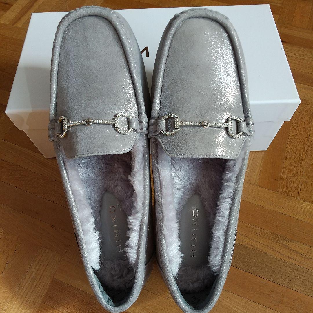 卑弥呼 ビジュービットふわふわモカシン 23.5 グレー ヒミコ 卑弥呼 ビジュービットふわふわモカシン/651320 （グレー） -靴