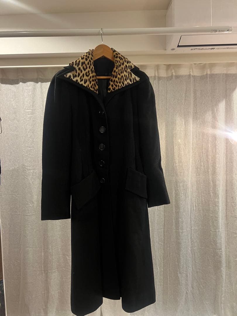 レオパード　ブラック　ロングコート コート アウター レオパードロングジャケット レディース : ZOZOTOWN