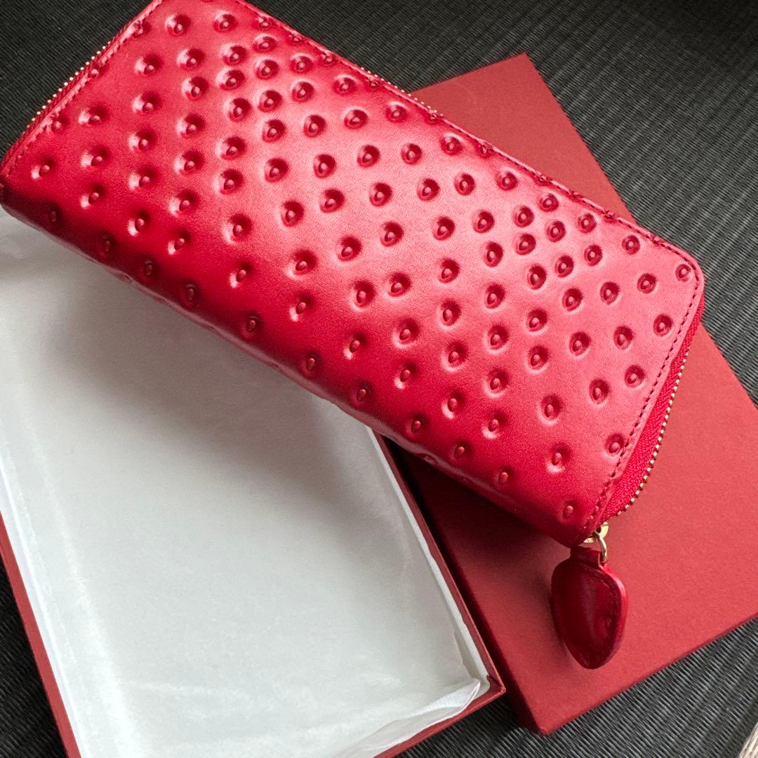 値下げ中】アールスフェボリット いちご 財布 牛革 - メルカリ