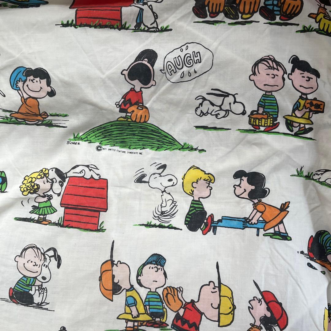 USA製70'sヴィンテージpeanuts snoopyシーツ フライングエース - メルカリ
