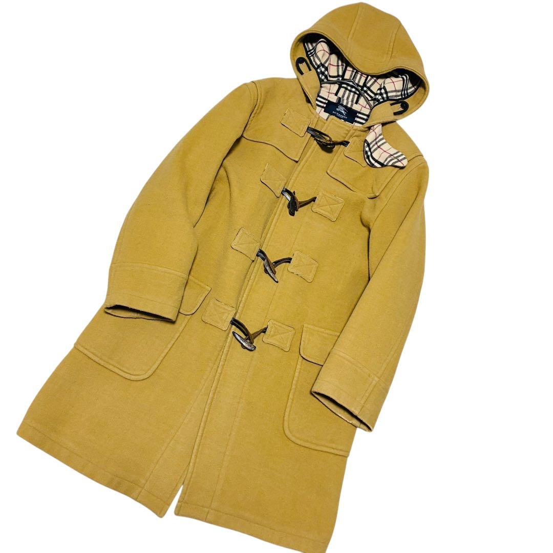 バーバリーロンドン 160 ダッフルコート キャメル ノバチェック