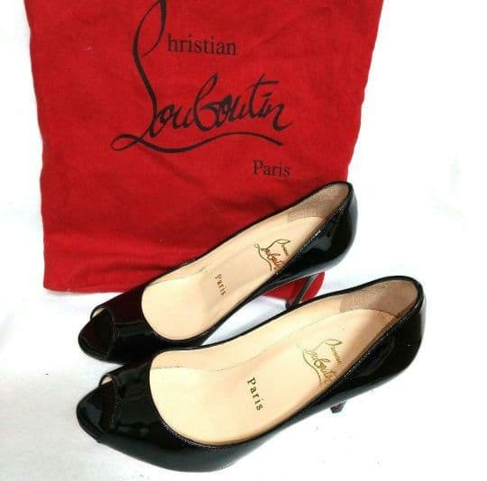 ✨極美品✨ルブタン ブラック オープントゥ ハイヒール 21cm パンプス｜クリスチャン ルブタン【公式オンラインブティック】