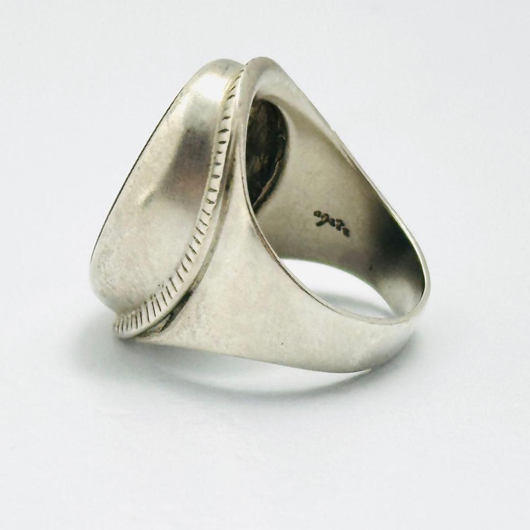 agete アガット ロゴ刻印 シルバー リング 9号 925 オニキス - メルカリ