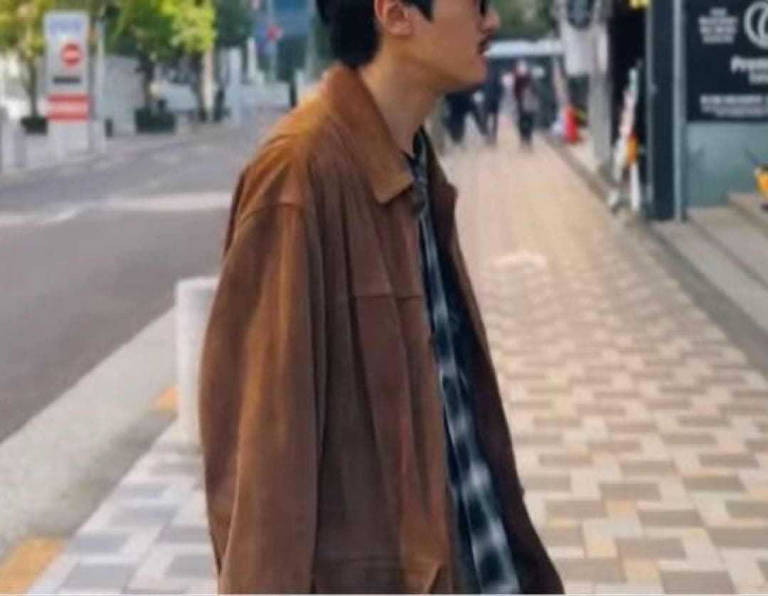 L.L.Bean　ブラウン スエード カバーオール Lサイズ