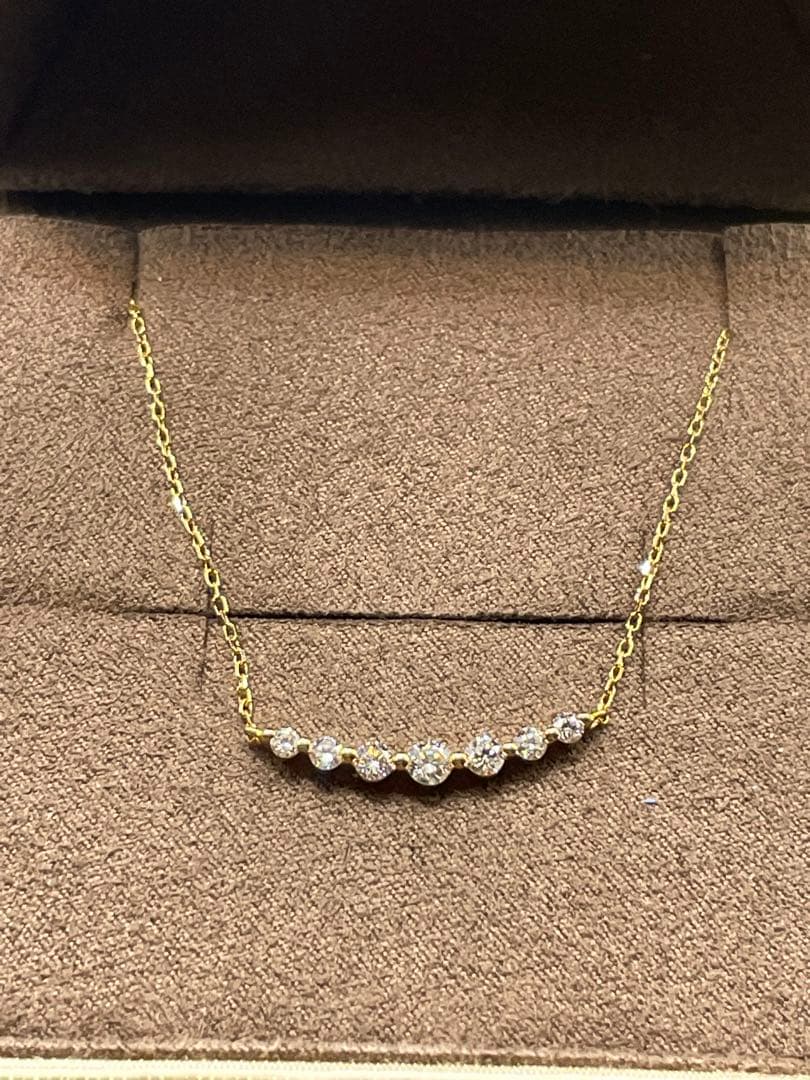 【現行品】agete K18 0.2ct ダイヤモンド ネックレス