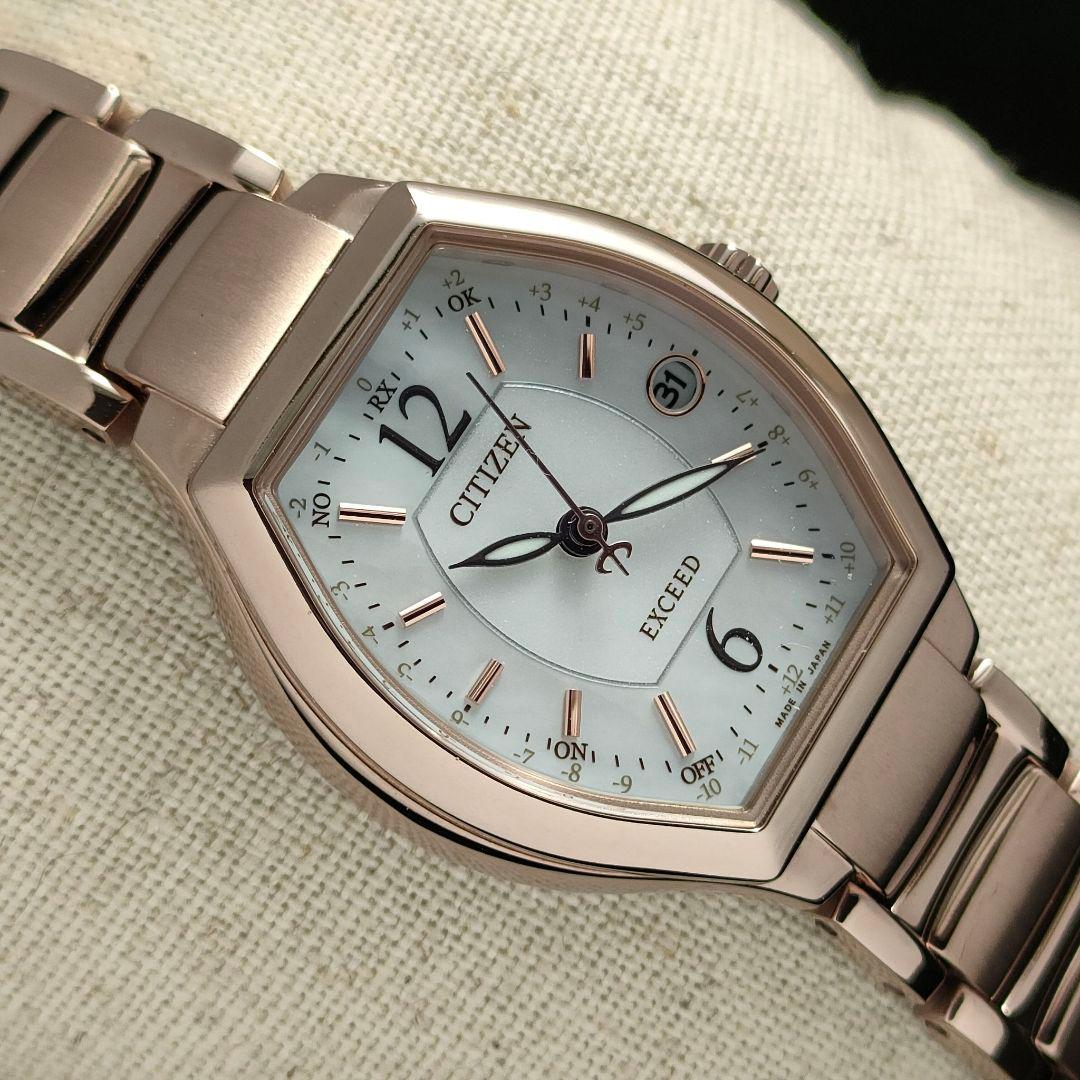◆美品◆CITIZEN EXCEED エクシード チタン サクラピンク 電波時計 EXCEED(CITIZEN) （豪華おまけ有） シチズン エクシード レディース