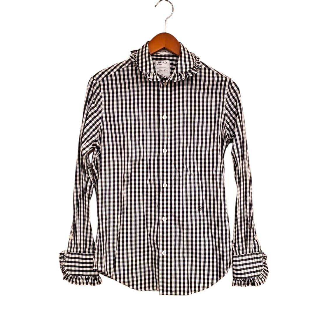 マディソンブルー　ギンガムチェックフリルシャツ 美品サイズS MADISON BLUE（マディソンブルー）の「＜MADISON BLUE（マディソン