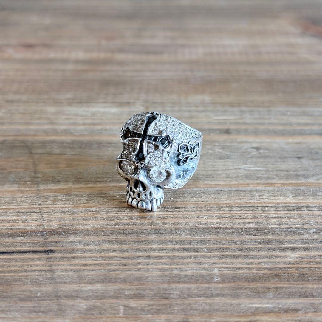 希少 アルテミスクラシック スカルリング 925 ジルコニア 13号