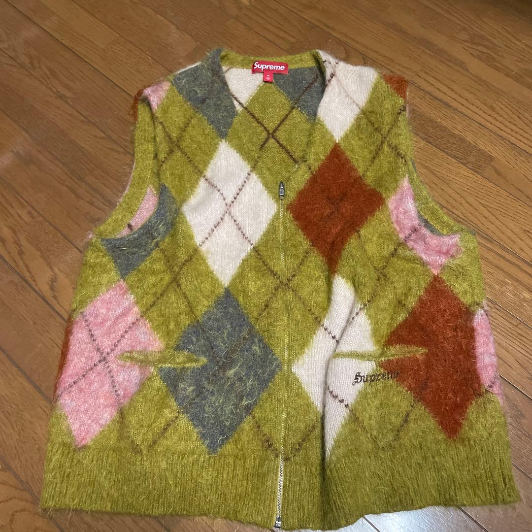 Brushed Argyle Zip Up Vest supreme - メルカリ