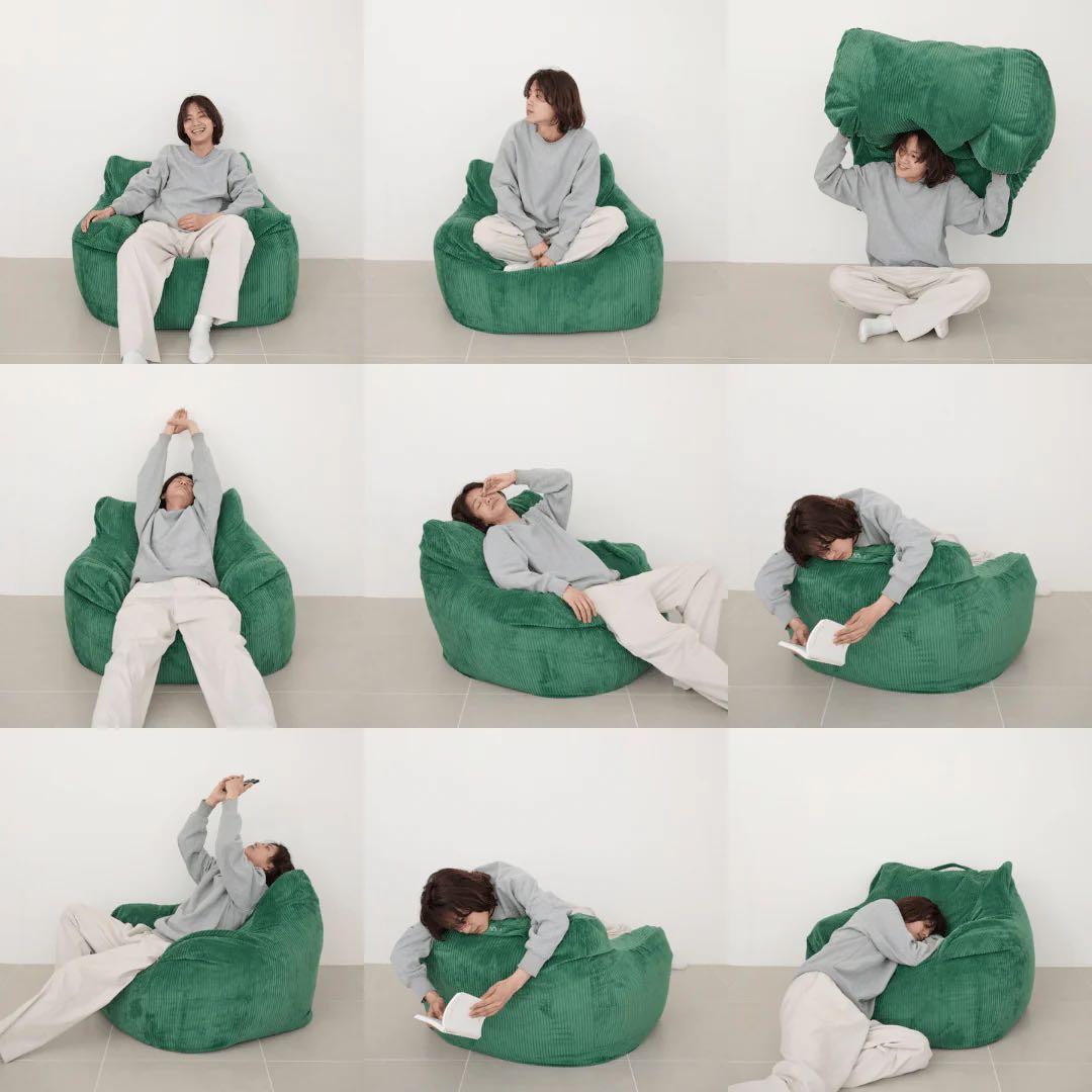 LOOSY 1人掛けビーズソファ GREEN - メルカリ